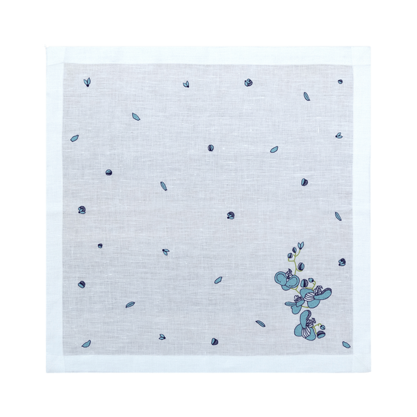 Hand Embroidered Orchid Carousel Napkins 18" x 18" (Set of 4)