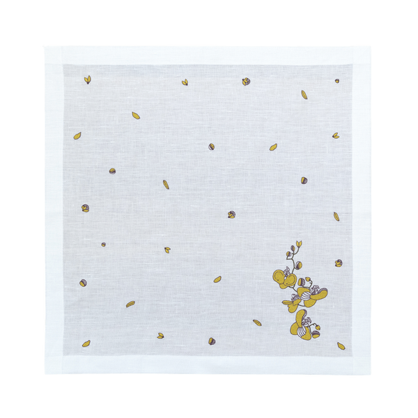 Hand Embroidered Orchid Carousel Napkins 18" x 18" (Set of 4)