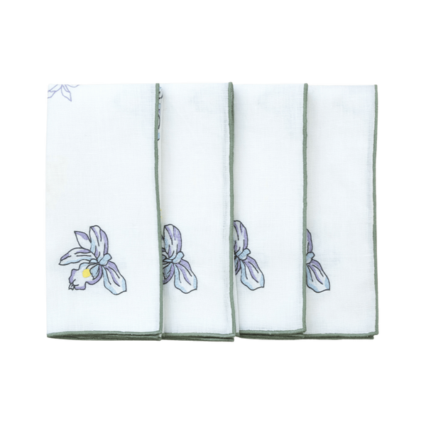 Hand Embroidered Jardin Napkins 18" x 18" (Set of 4)