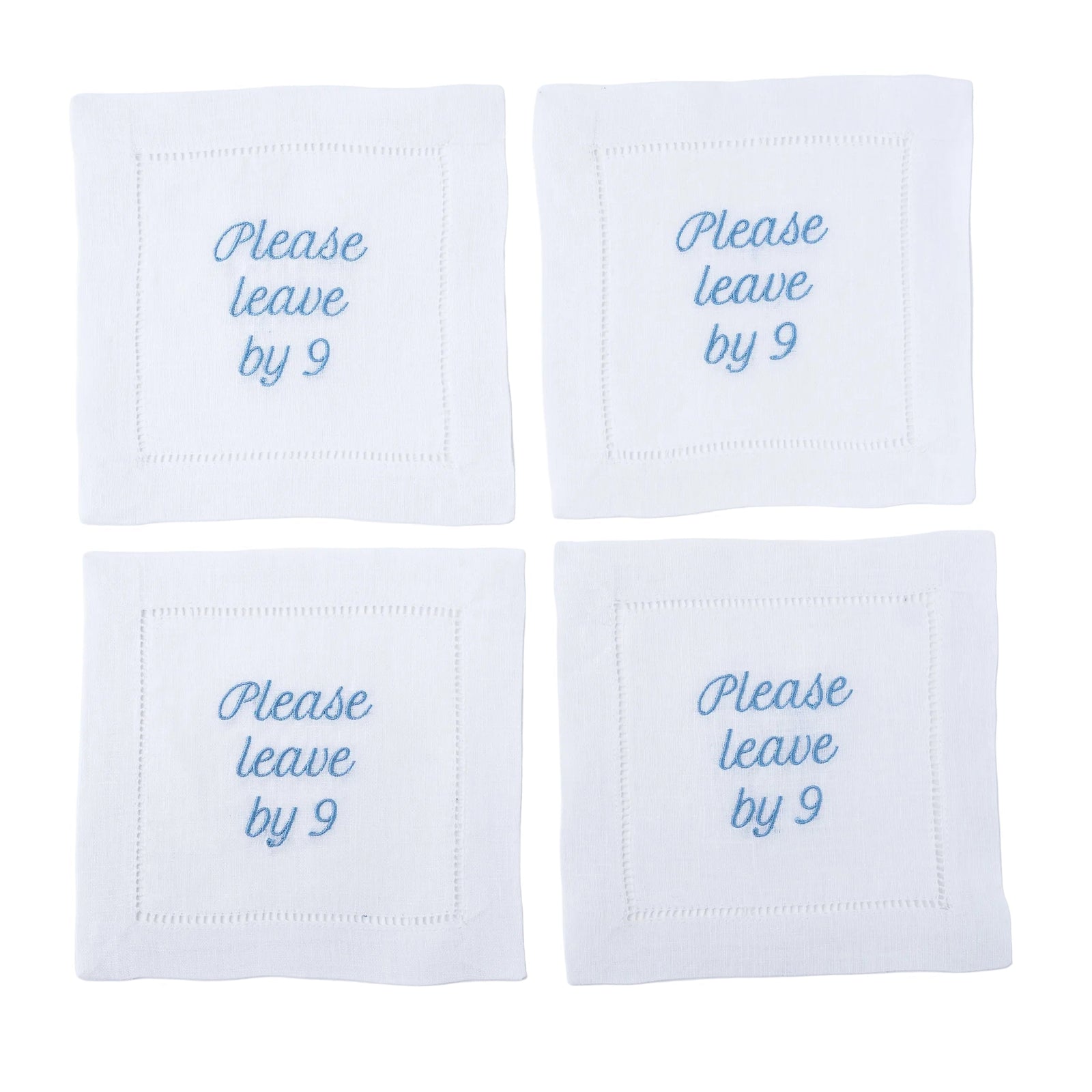 "Please Leave By 9" Cocktail Napkin Set