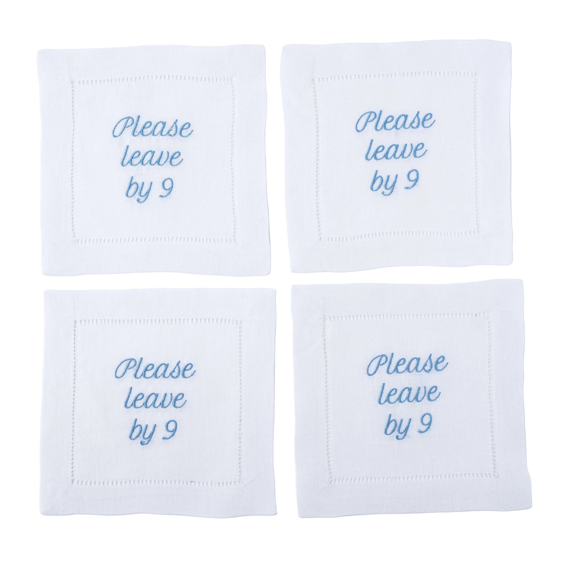 "Please Leave By 9" Cocktail Napkin Set