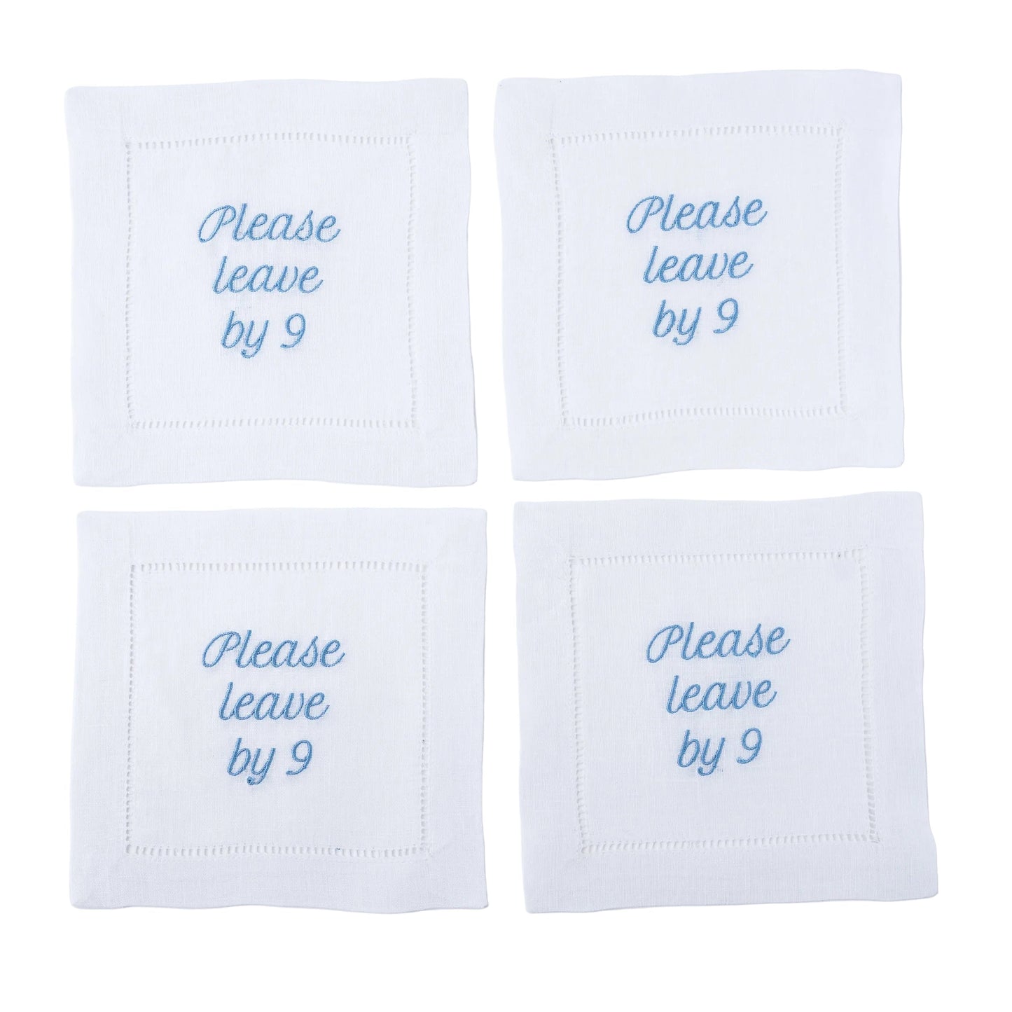 "Please Leave By 9" Cocktail Napkin Set