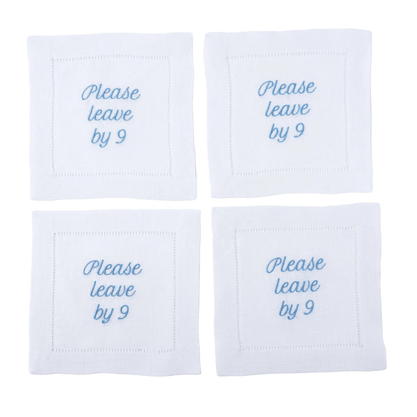 "Please Leave By 9" Cocktail Napkin Set