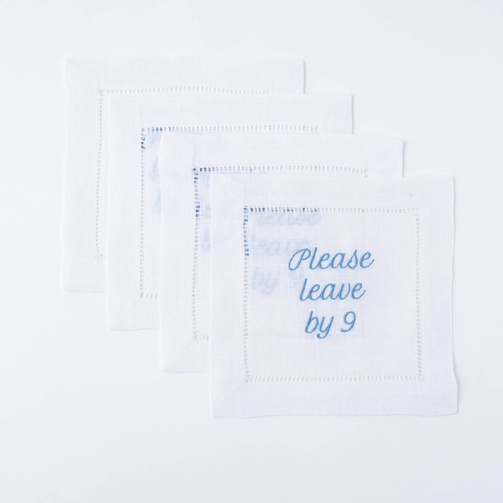 "Please Leave By 9" Cocktail Napkin Set