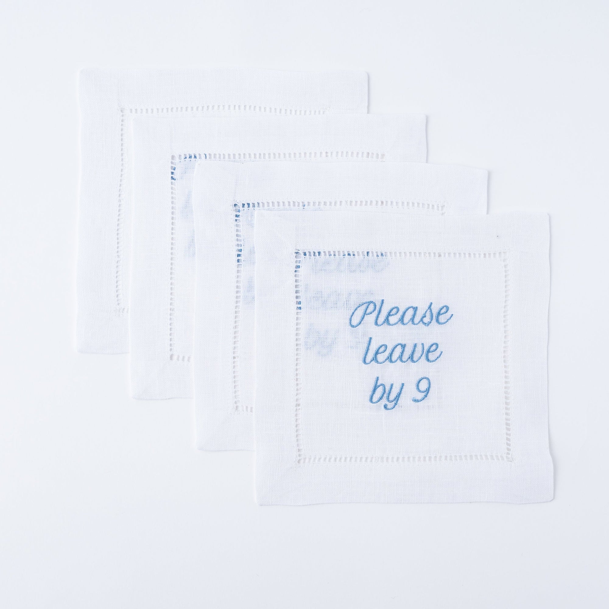 "Please Leave By 9" Cocktail Napkin Set