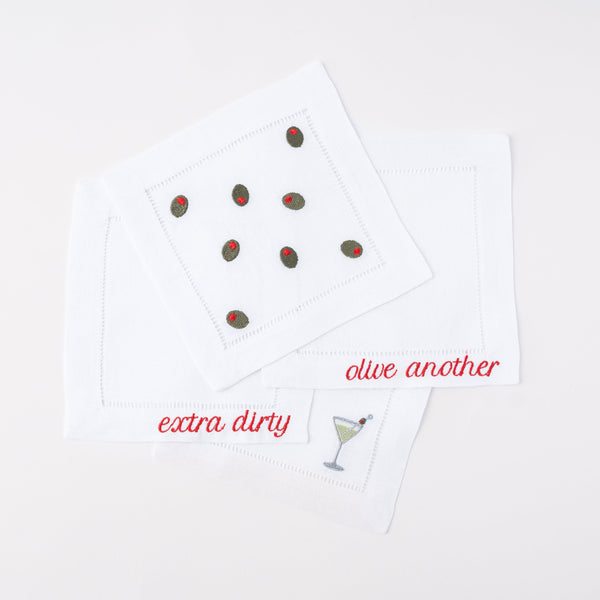 "Martini" Cocktail Napkin Set