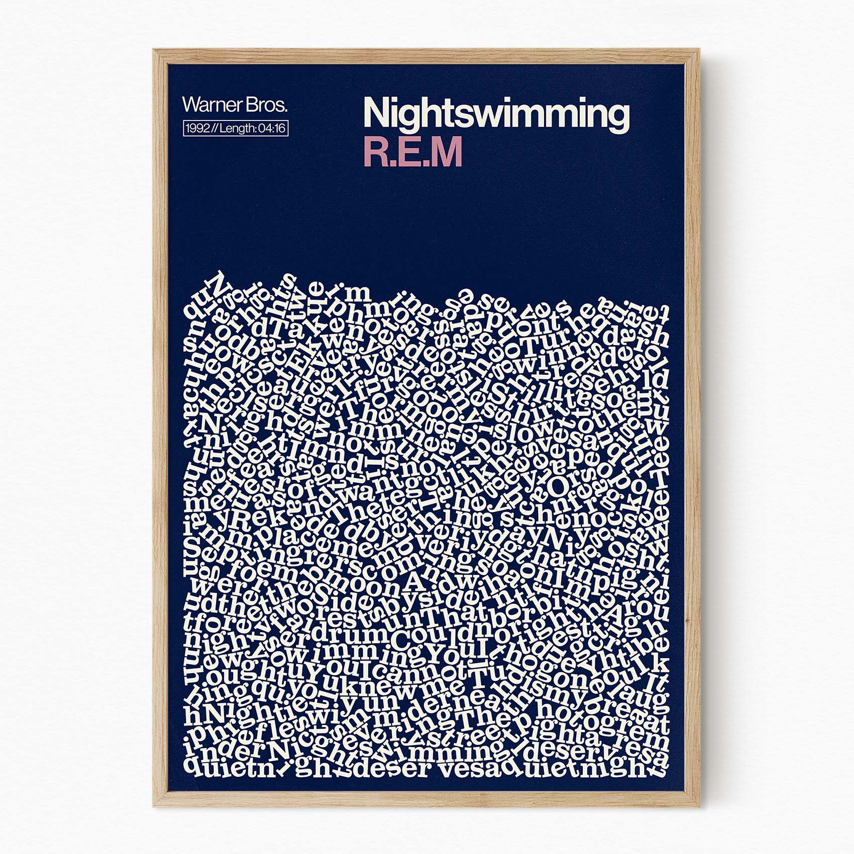 REM Nightswimming Song lyric music poster