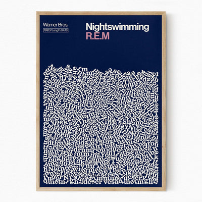 REM Nightswimming Song lyric music poster