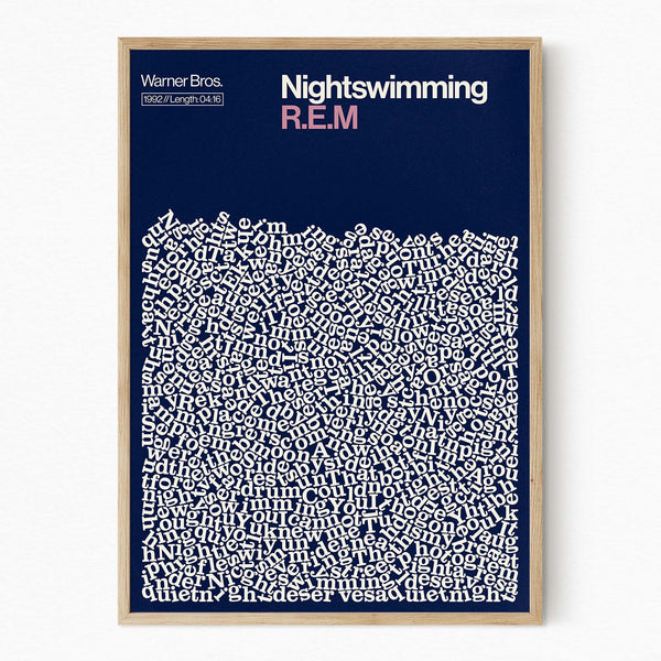 REM Nightswimming Song lyric music poster