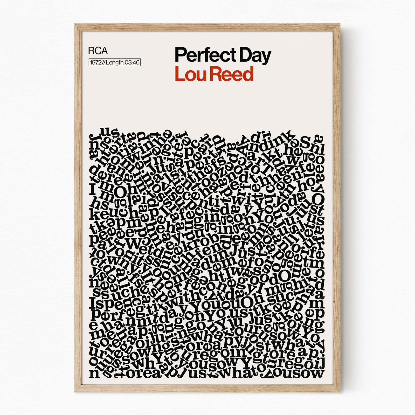 Lou Reed, Perfect Day Song Lyric Print