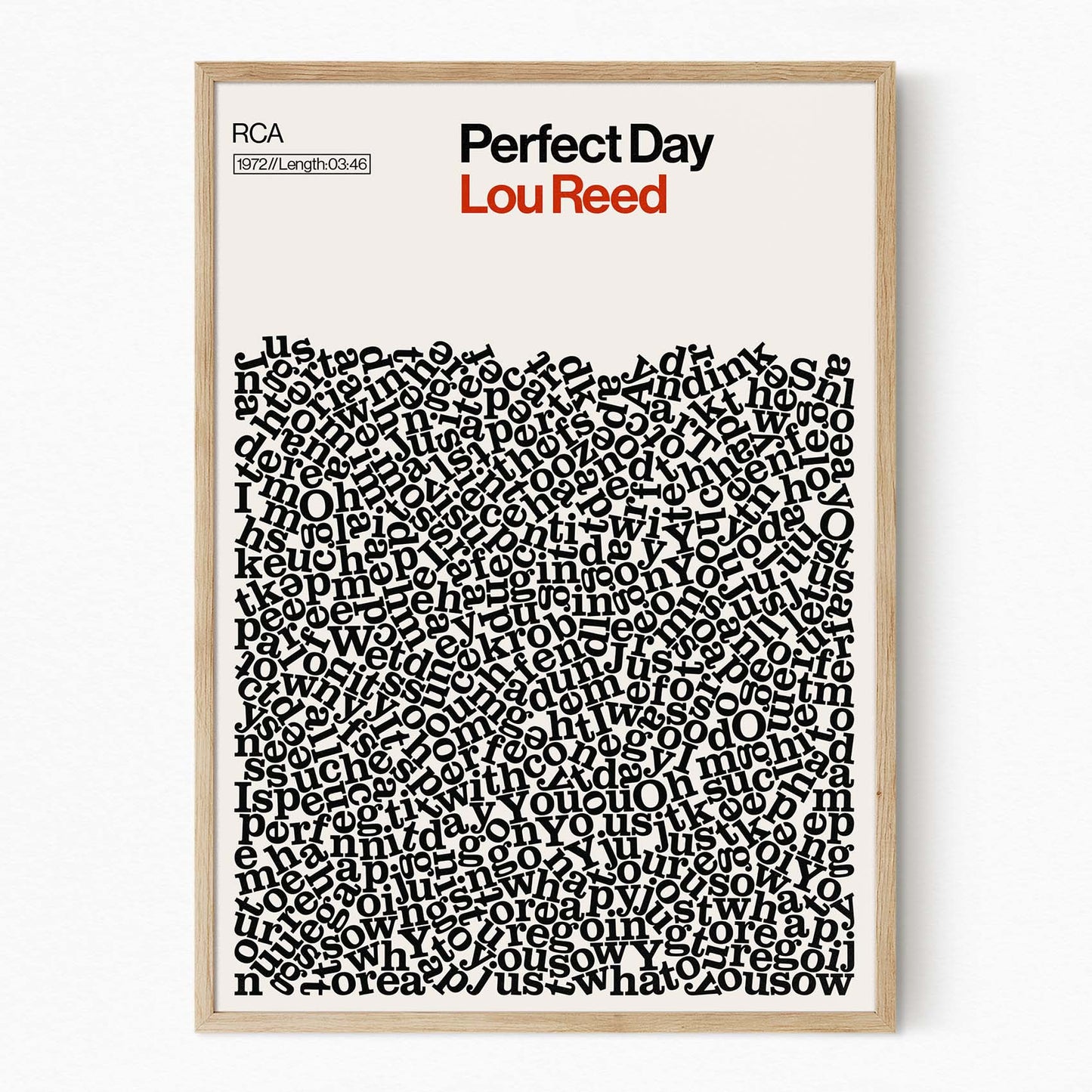 Lou Reed, Perfect Day Song Lyric Print