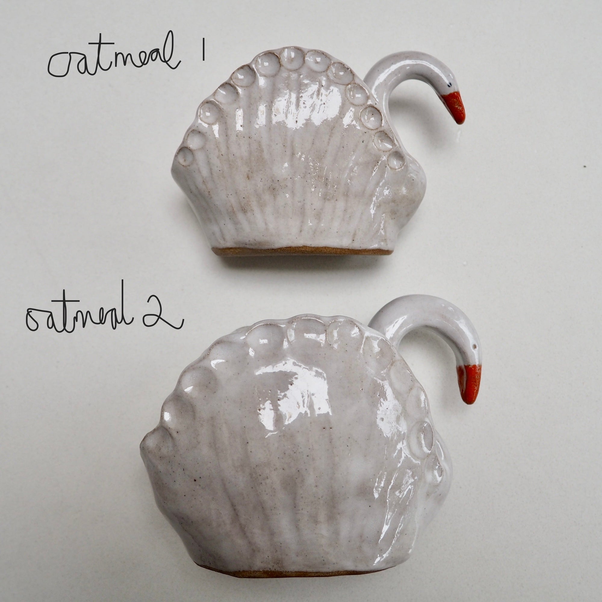 Handmade White Ceramic Small Swan Vase