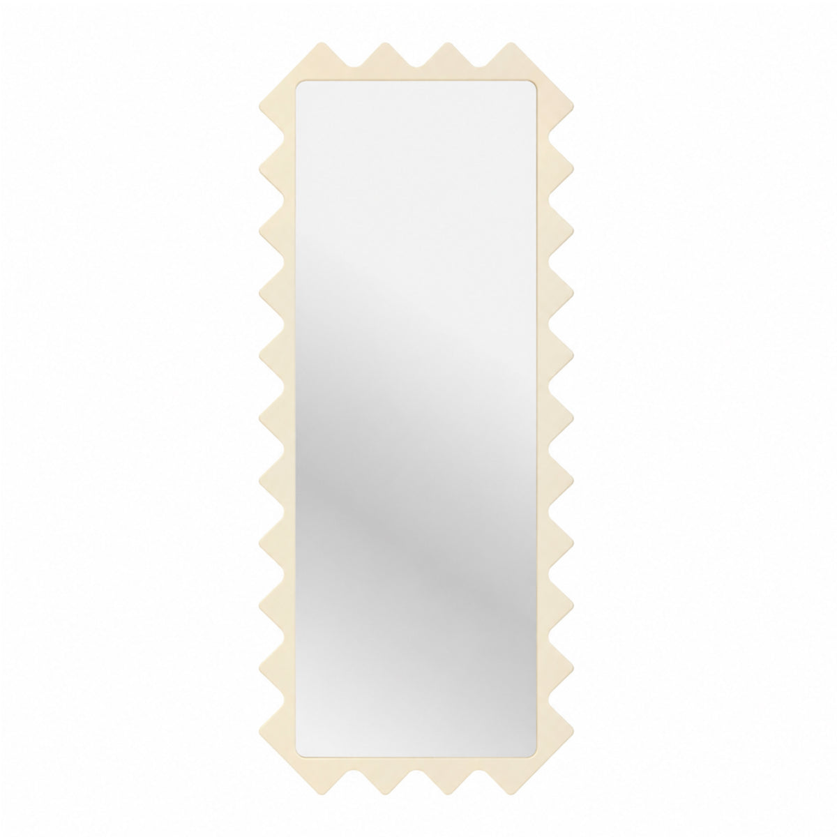 Oberig 114 Sculptural Scalloped Full-Length Red Mirror in Custom Color