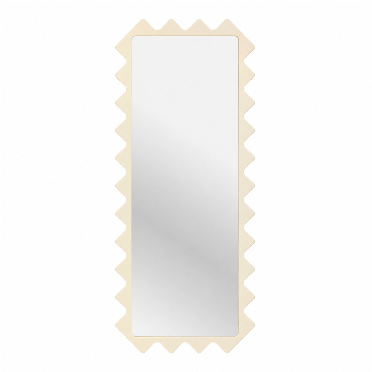 Oberig 114 Sculptural Scalloped Full-Length Red Mirror in Custom Color