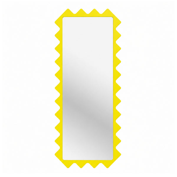 Oberig 114 Sculptural Scalloped Full-Length Red Mirror in Custom Color