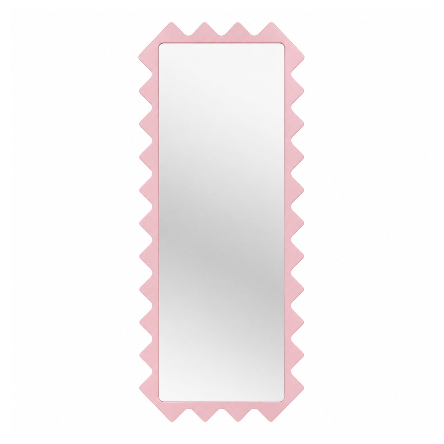 Oberig 114 Sculptural Scalloped Full-Length Red Mirror in Custom Color