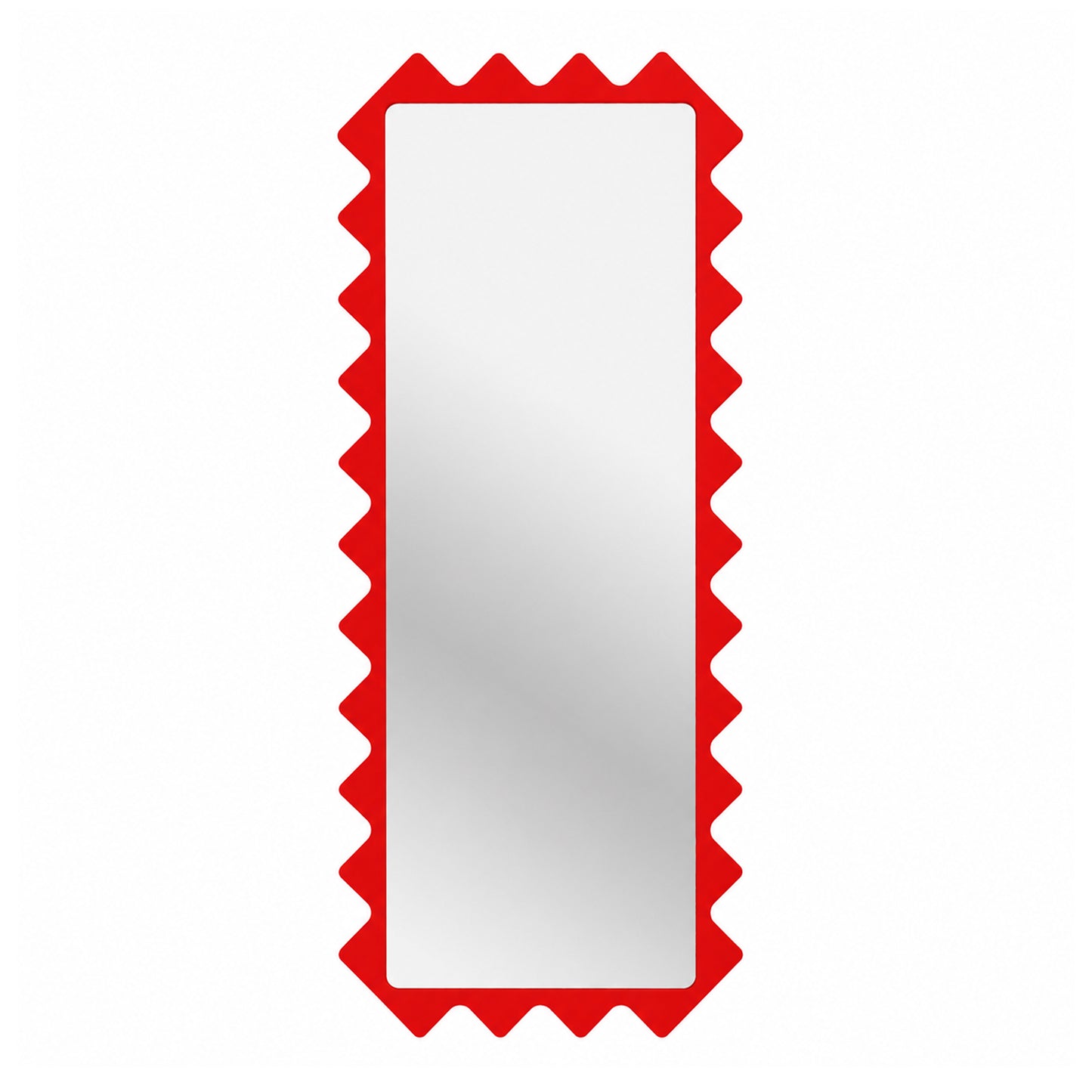 Oberig 114 Sculptural Scalloped Full-Length Red Mirror in Custom Color