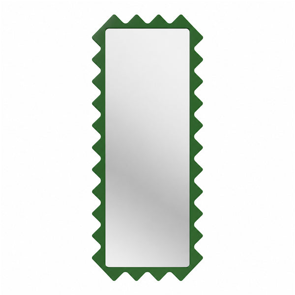 Oberig 114 Sculptural Scalloped Full-Length Red Mirror in Custom Color