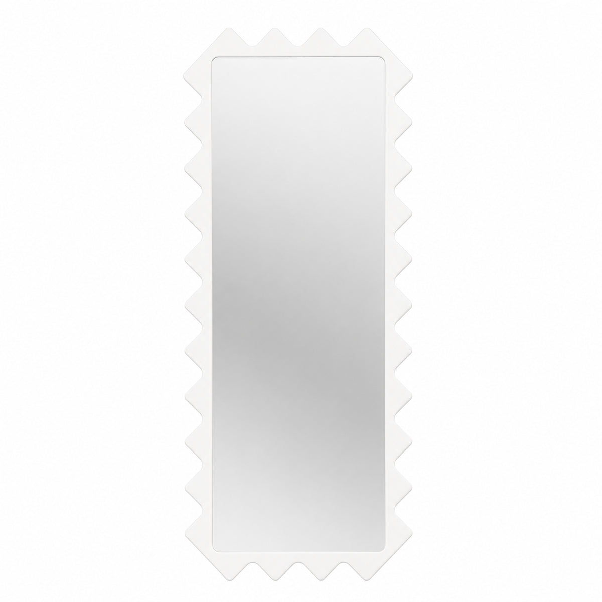 Oberig 114 Sculptural Scalloped Full-Length Red Mirror in Custom Color