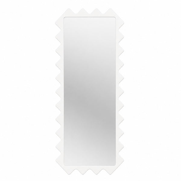 Oberig 114 Sculptural Scalloped Full-Length Red Mirror in Custom Color