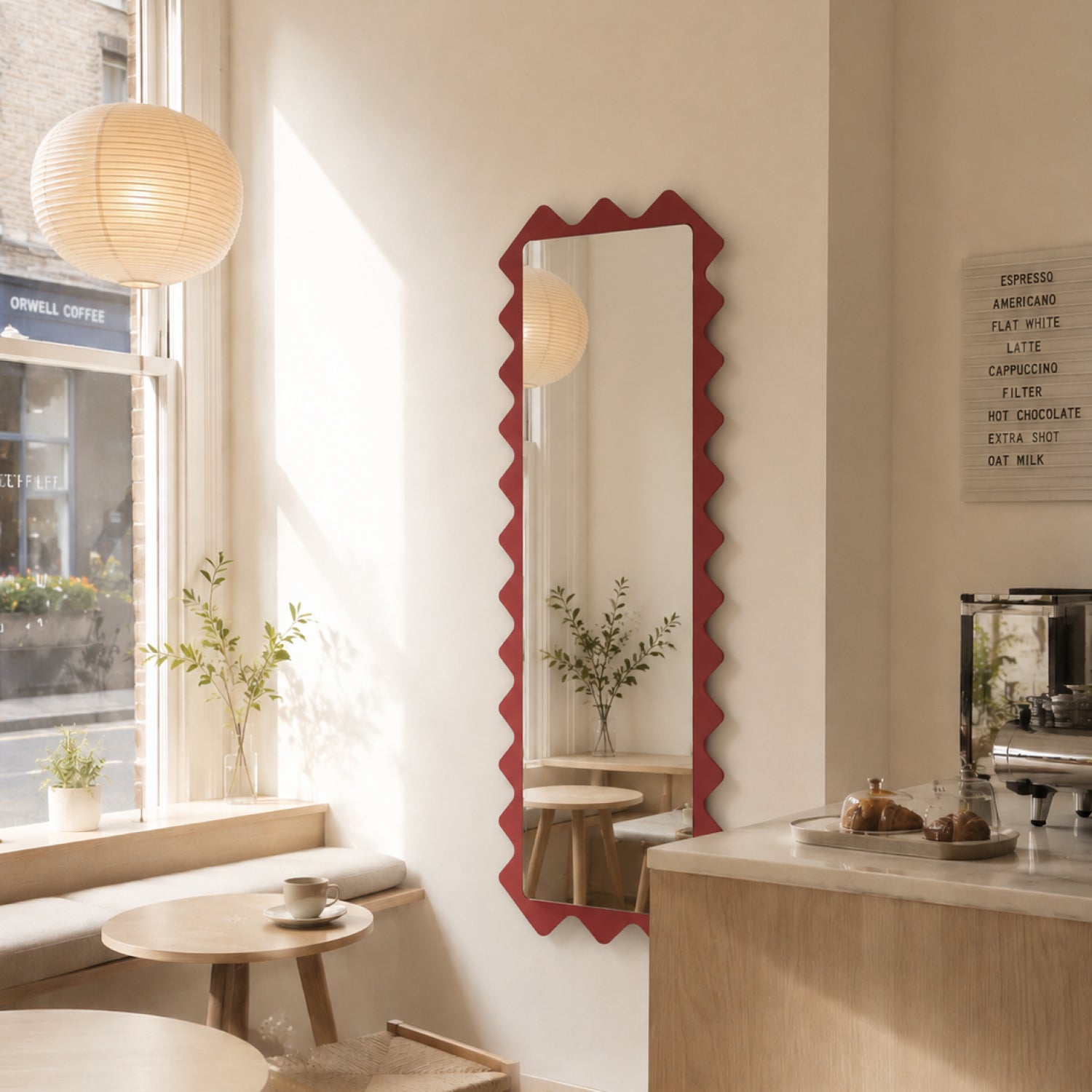 Architectural Full-Length Oberig 114 Beige Mirror Inspired by Ukrainian Heritage