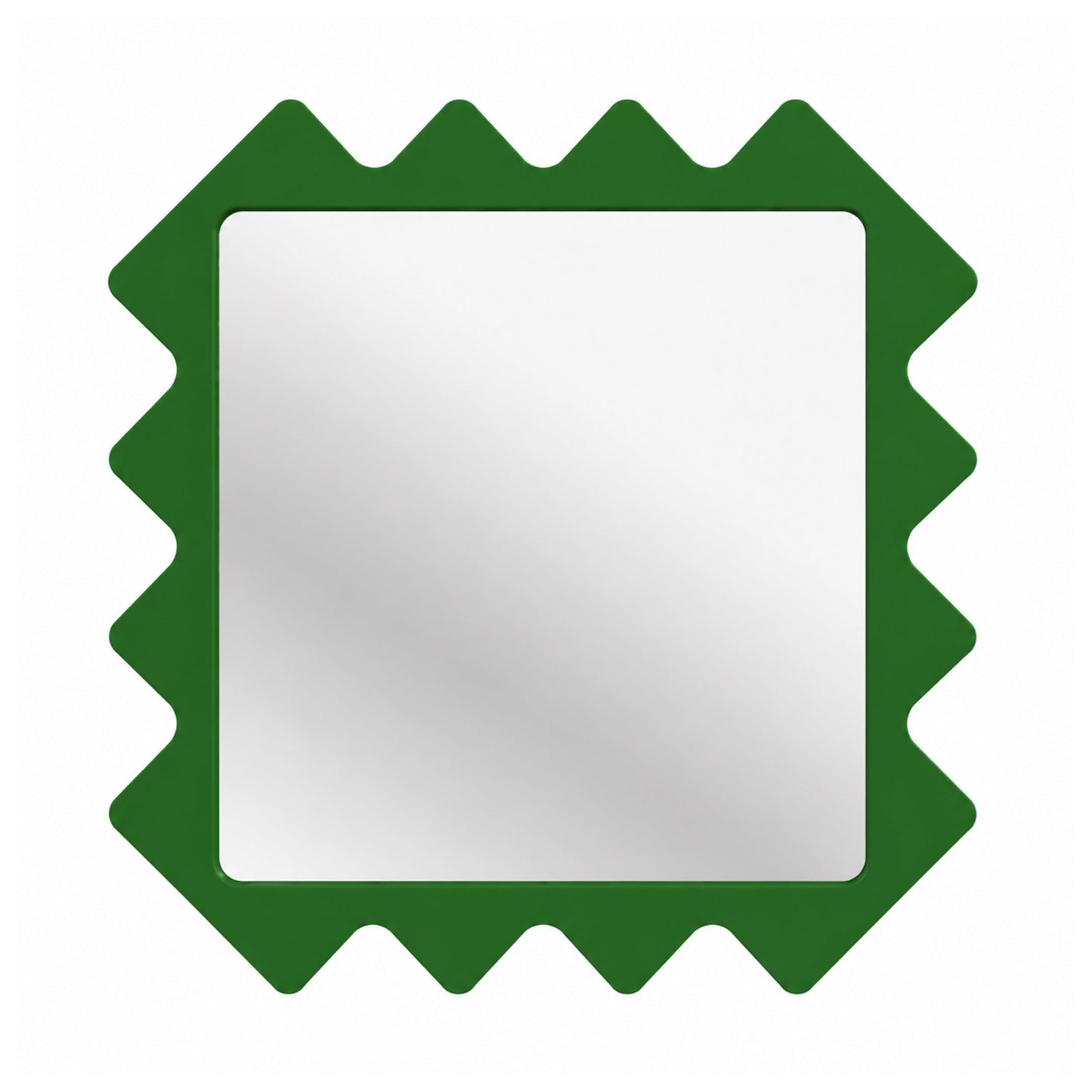 Oberig 44 Contemporary Accent Square Wall Mirror in Green Finish