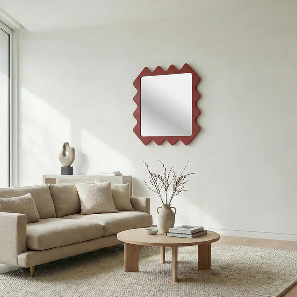 Modern Red Statement Wall Mirror - Oberig 44 by oitoproducts