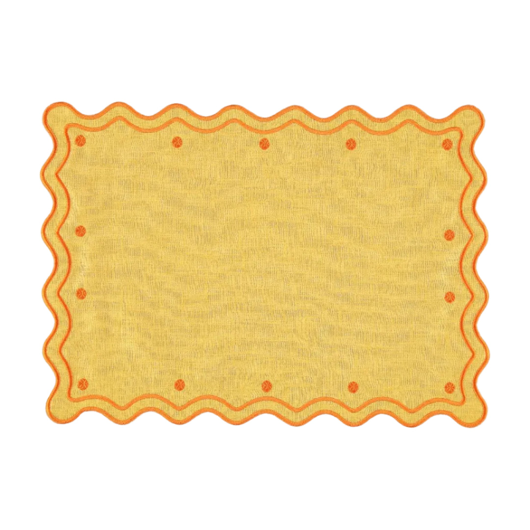 Placemat Óbidos, Yellow with Terracotta