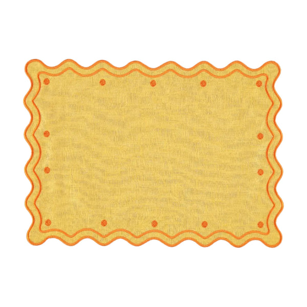 Placemat Óbidos, Yellow with Terracotta