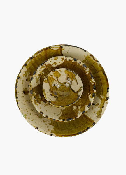 Vintage Tamegroute x Puglia Splatter Design Ochre Glazed Bowls