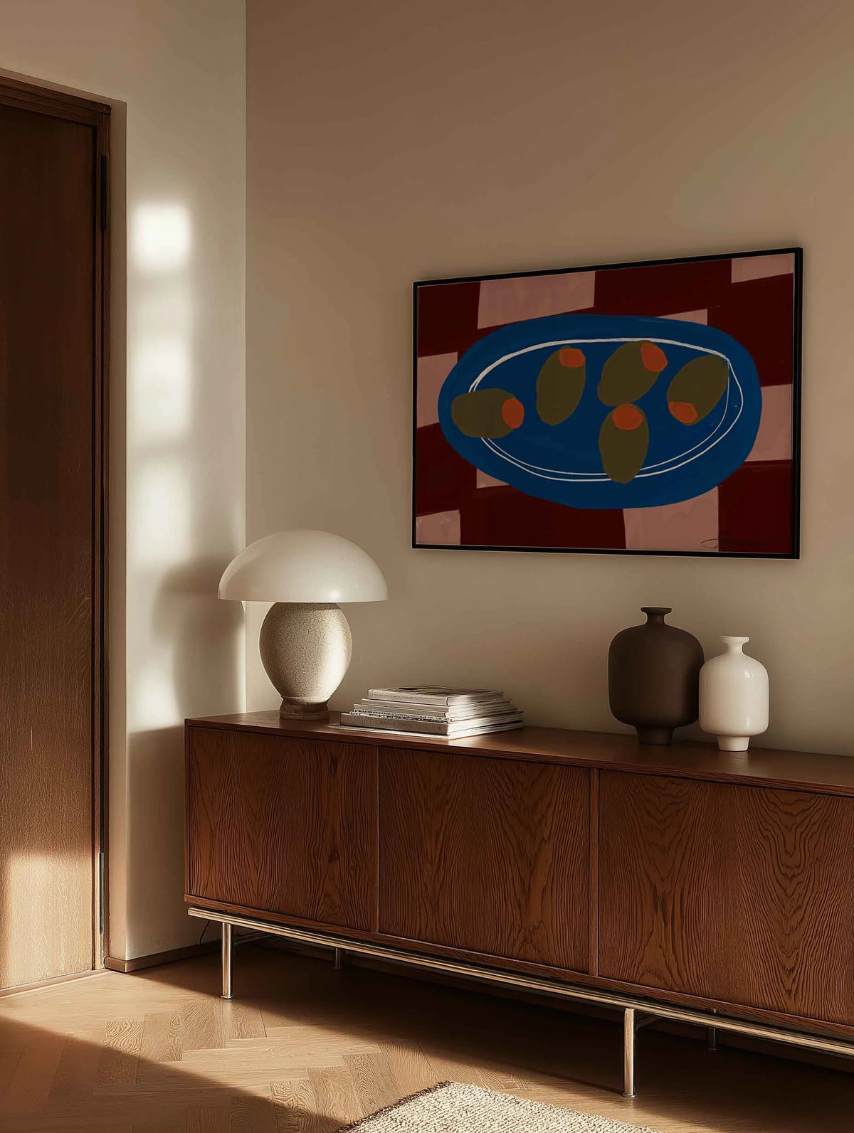 olives-checkered--Large-Horizontal-Print-Above-Sideboard.jpg