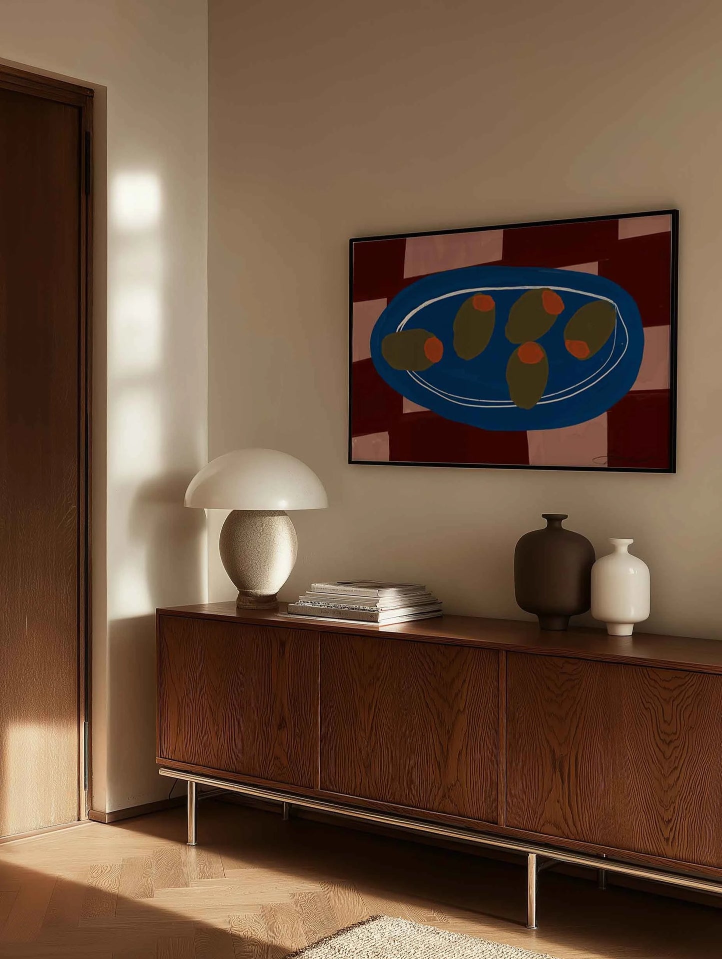olives-checkered--Large-Horizontal-Print-Above-Sideboard.jpg