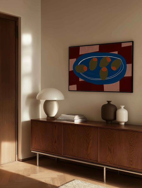 olives-checkered--Large-Horizontal-Print-Above-Sideboard.jpg