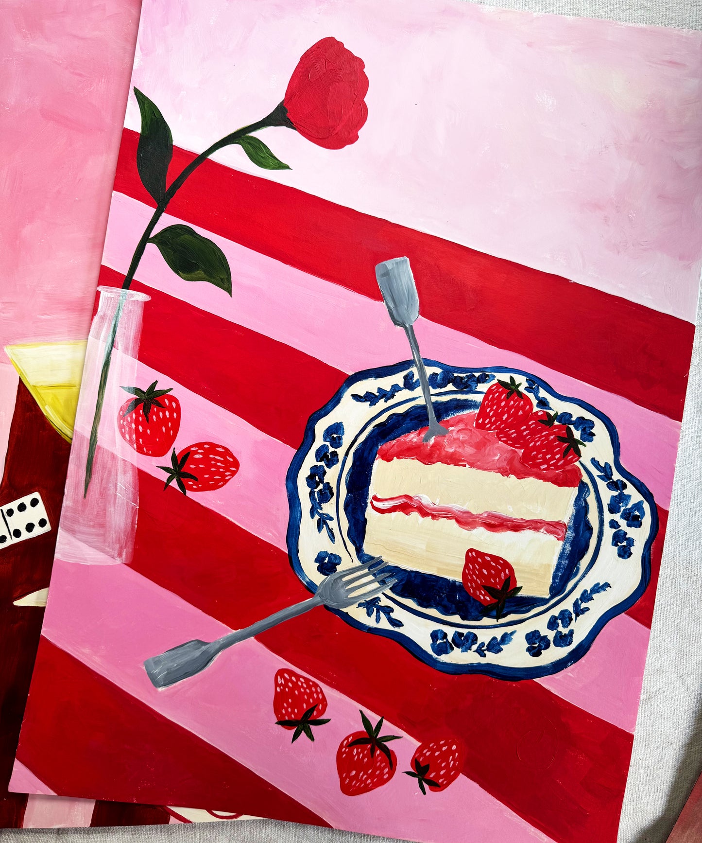 One Fork or Two? Original Cake Still Life Painting