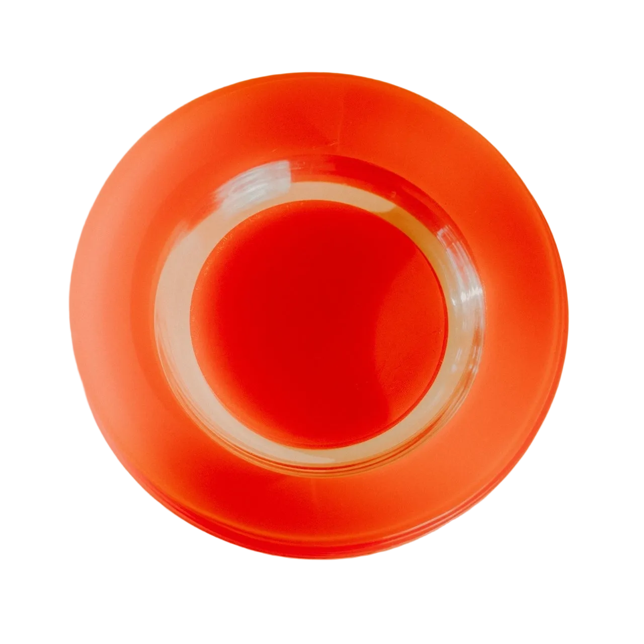 Four Orange Glass Plates