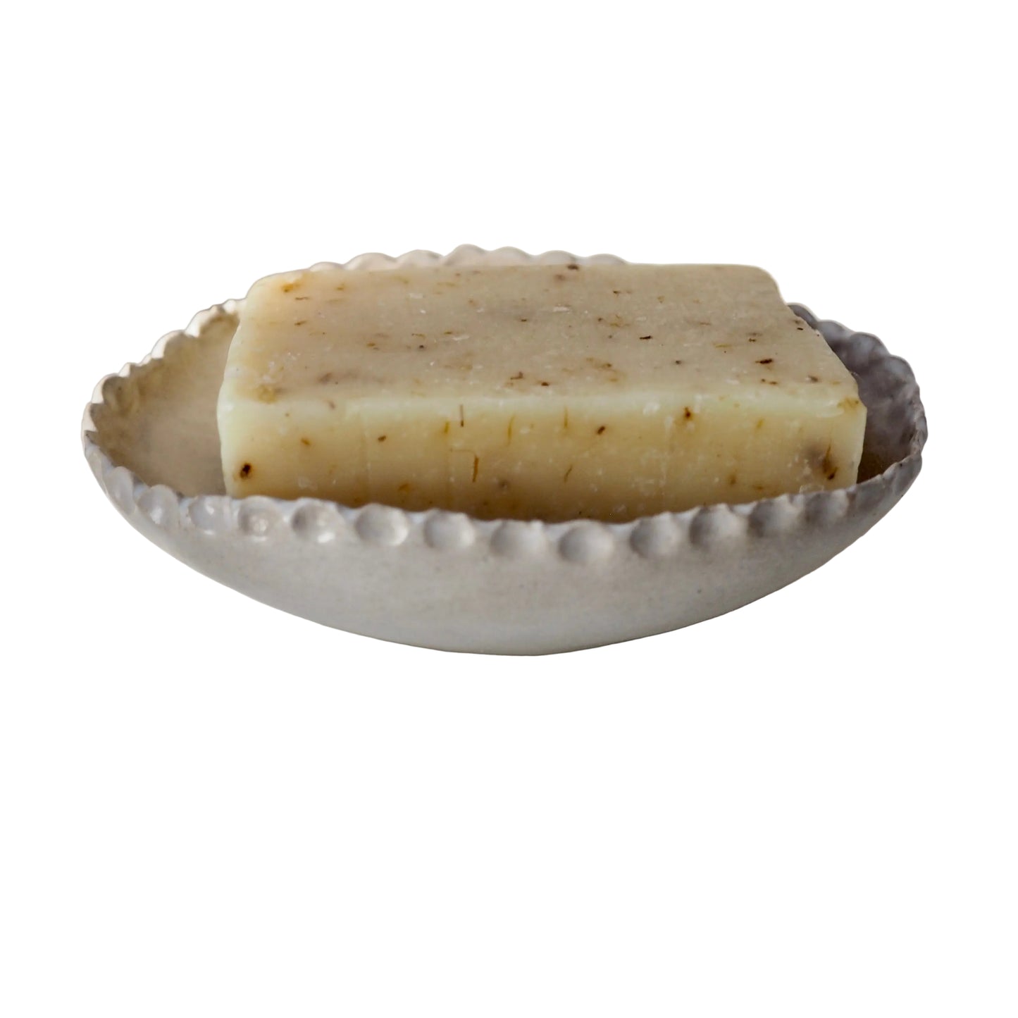 Handmade Oval Oatmeal Ceramic Soap Dish