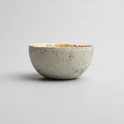 Recycled paper mache bowl - Metallic Gold Bowl - Concrete - Small 2
