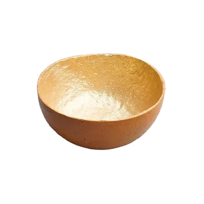 Recycled paper mache bowl - Metallic Gold Bowl - Mustrard - Medium 1