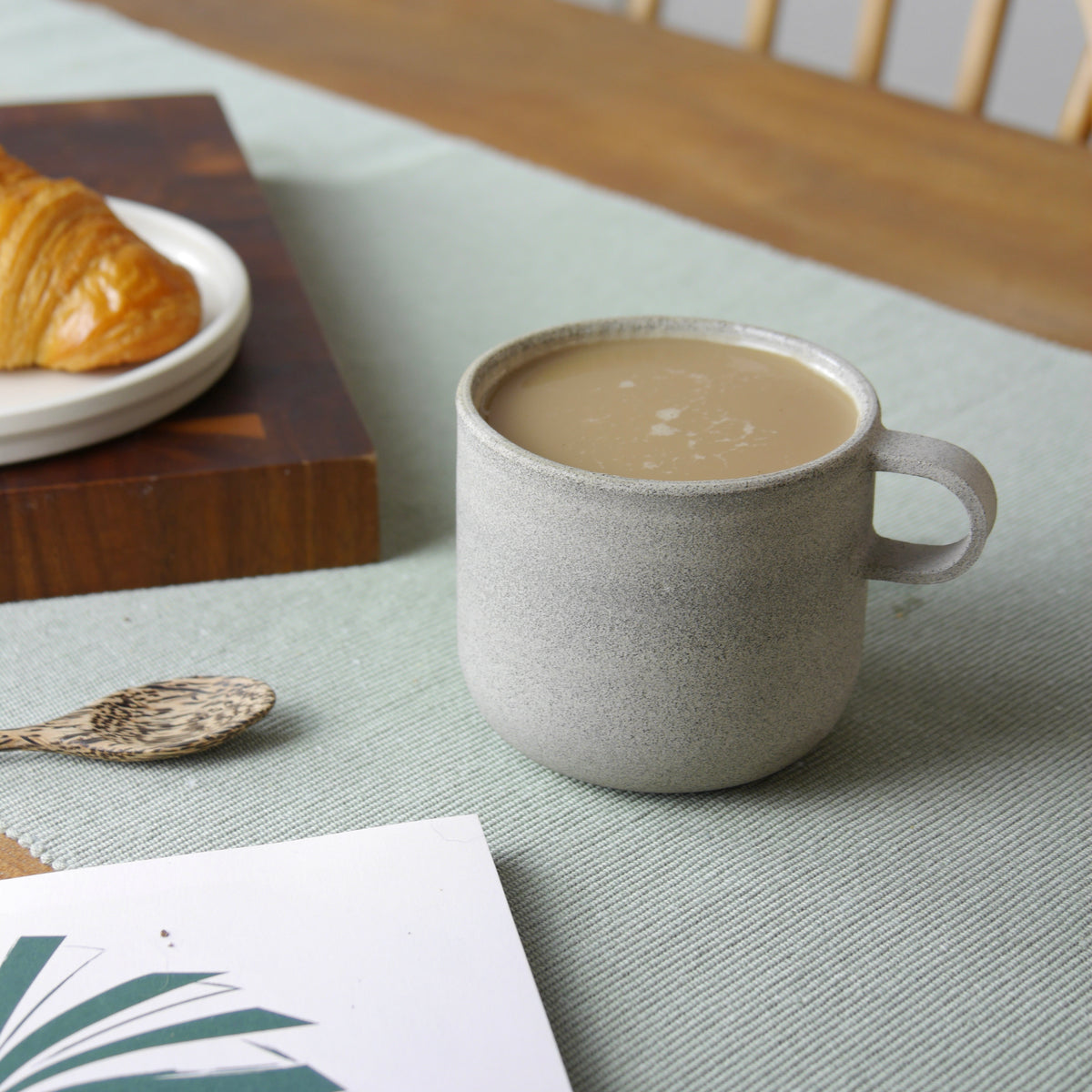 Handmade Curved Mug, Stone