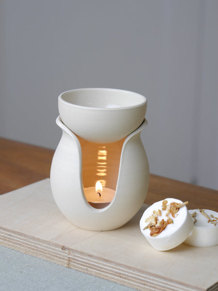 Ceramic Oil Burner, Chalk