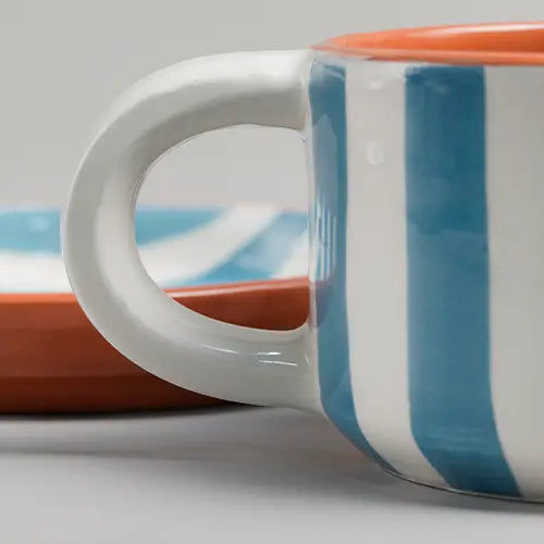 Sun Strip Coffee Set - Blue - Close up
