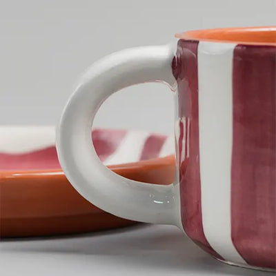 Sun Strip Coffee Set - Terracota - Close up