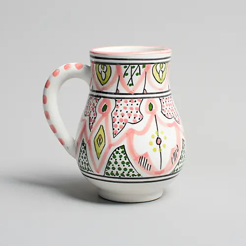 Secret Garden – Hand-Painted Moroccan Jug - Pink - Photo 2