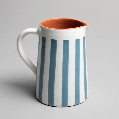 Sun Strip Pitcher - Blue - Large - Photo 2