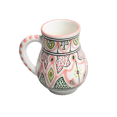 Secret Garden – Hand-Painted Moroccan Jug - Pink - Photo 1