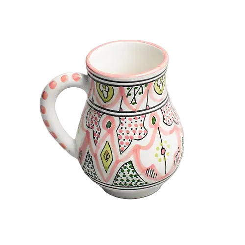 Secret Garden – Hand-Painted Moroccan Jug - Pink - Photo 1