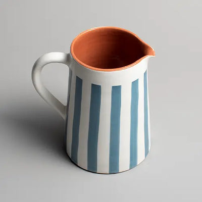 Sun Strip Pitcher - Blue - Large - Photo 1