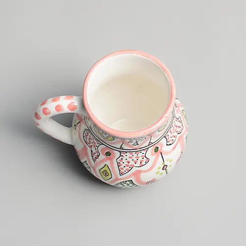 Secret Garden – Hand-Painted Moroccan Jug - Pink - Photo 3