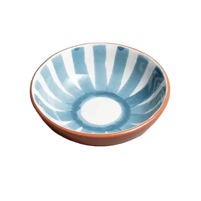 Handcrafted Ceramic - Sun Strip Shallow Bowl - Blue Stone - Small - Photo 1
