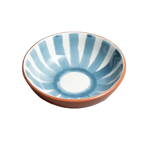 Handcrafted Ceramic - Sun Strip Shallow Bowl - Blue Stone - Small - Photo 1